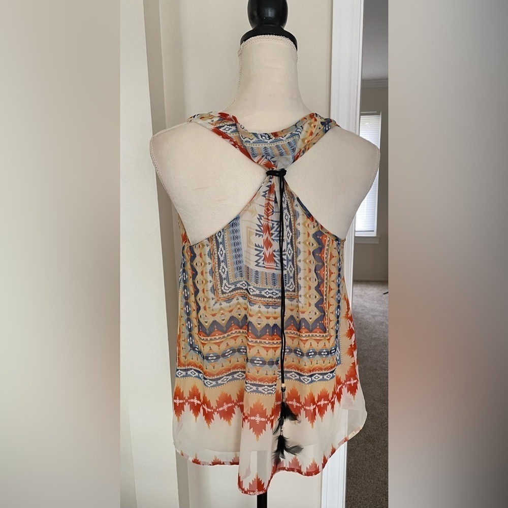 Vintage Havana Racer Back Sheer Top Size M